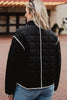 Black Ladies Quilted Trim Jacket