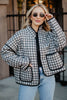 Black & White Checkered Lightweight Quilted Jacket