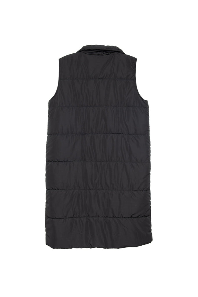 Black Women's Long Puffer Vests