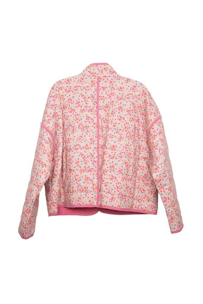 Pink Dainty Floral Lightweight Quilted Jacket for Women