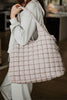 Sand Rectangular Quilted Tote Bag Puffer