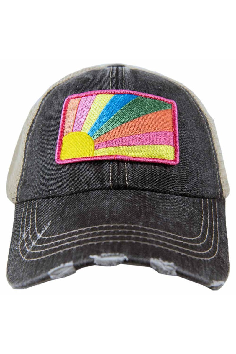 Bursting Sunshine Patch Trucker Hat - Katydid.com