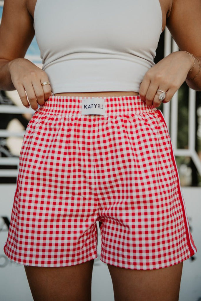 Red Plaid Boxers Female