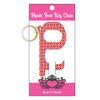 Red Ikat Pattern Hands Free Key Chain