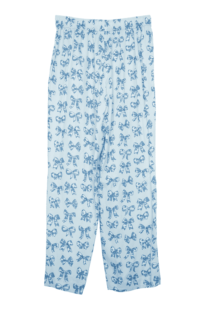 Light Blue Toile Coquette Bows Boxer Pants
