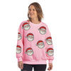 Sweatshirt with Sequined SANTA FACE Patches