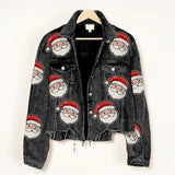 Sequin SANTA Patch Cropped CORDUROY Shacket