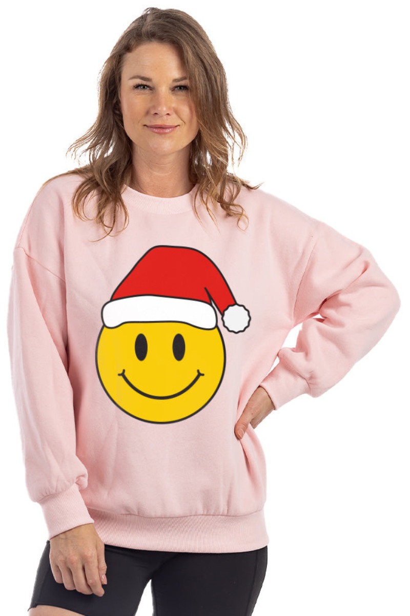 Santa Happy Face Women's Graphic Sweatshirt