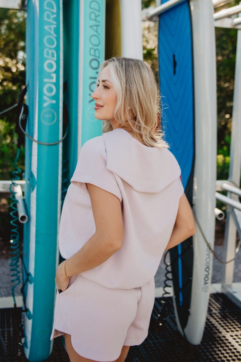 Blush Half Zip Scuba Set