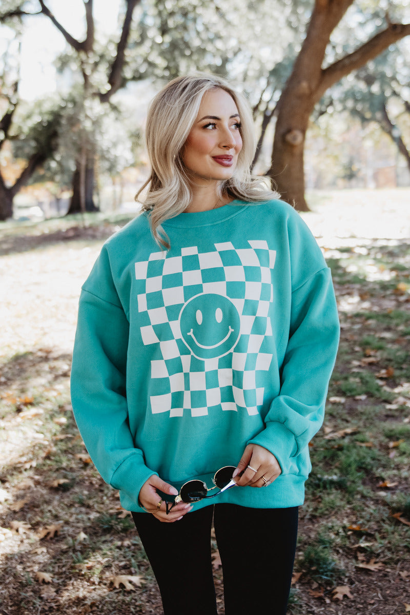 Checker Happy Face Sweatshirt