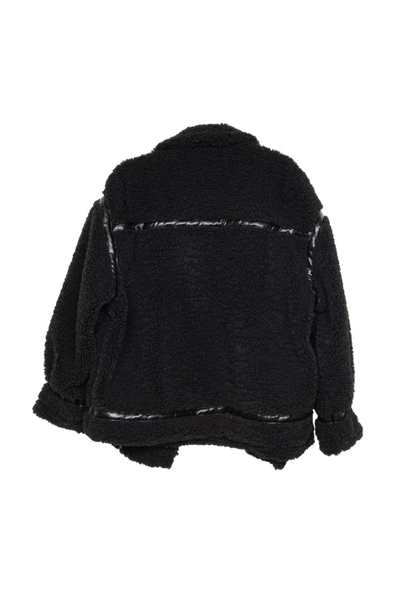 Black Sherpa Teddy Jacket Women's