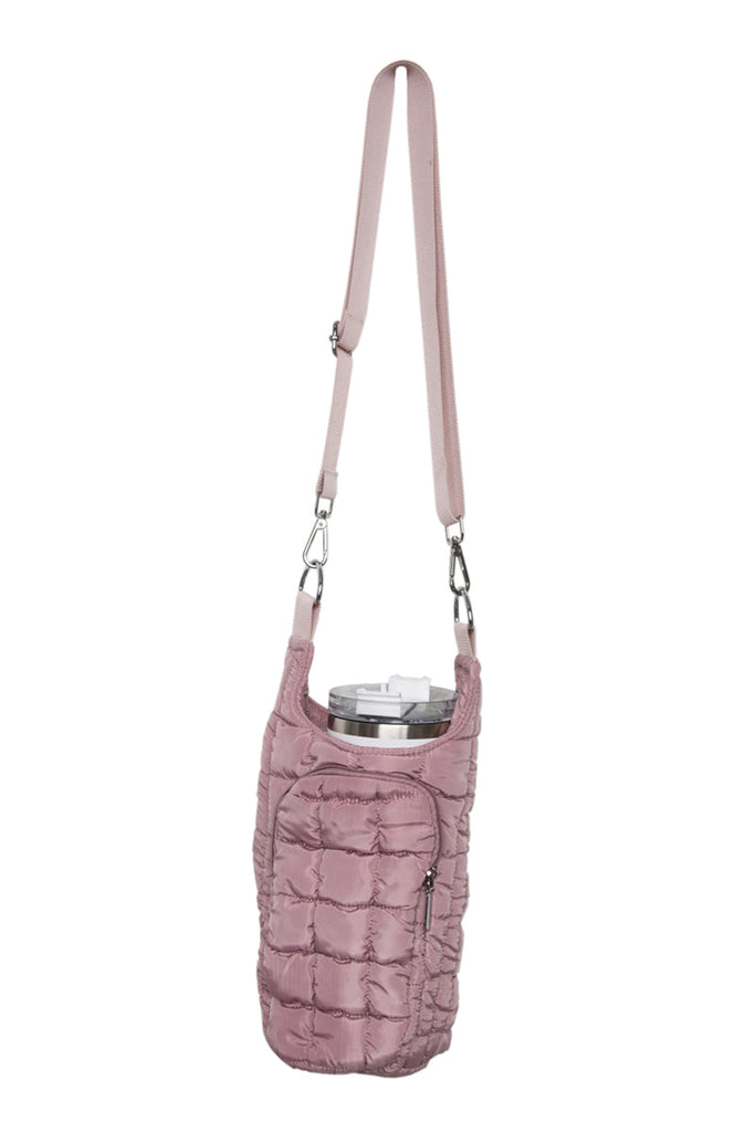 Mauve Quilted Tumbler Carrier Bag