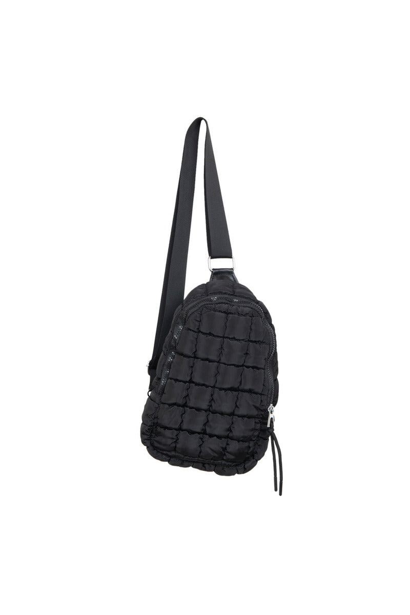 Black Quilted Crossbody Sling Bag - Katydid.com