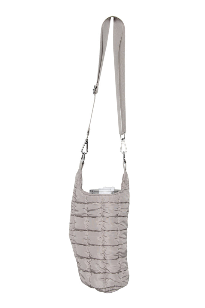 Sand Quilted Water Bottle Sling Bag