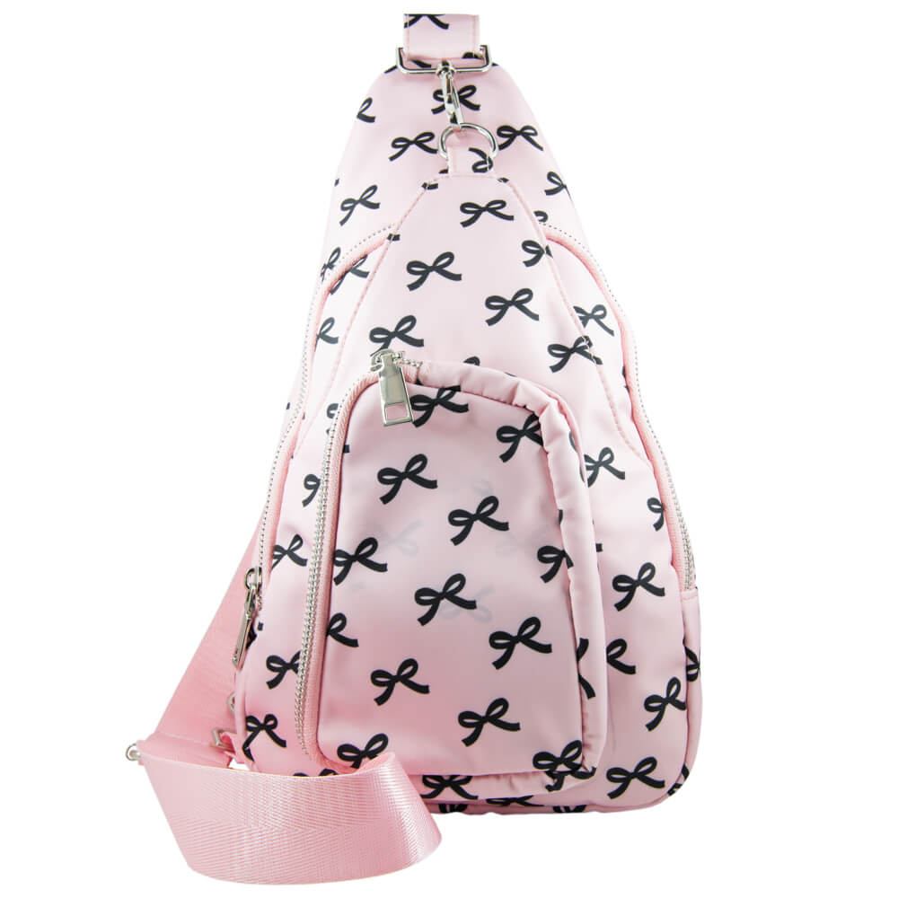 Black & Pink Mini Coquette Bows Sling Bag