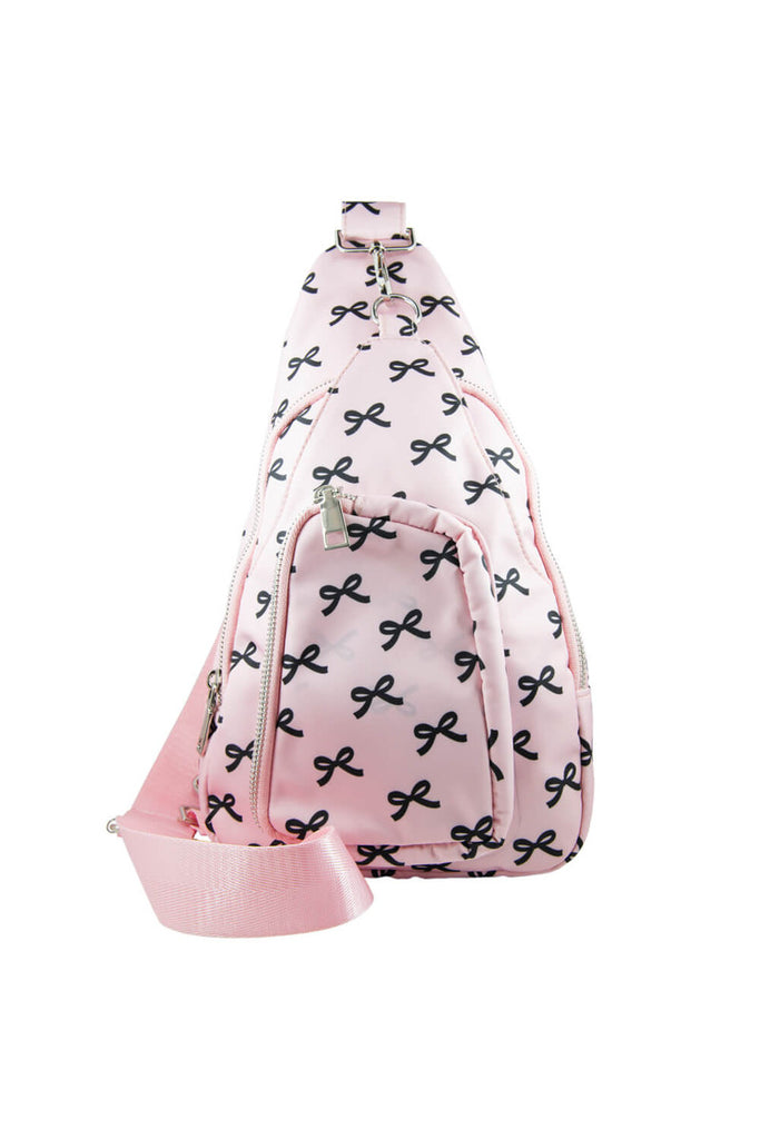 Black & Pink Mini Coquette Bows Sling Bag