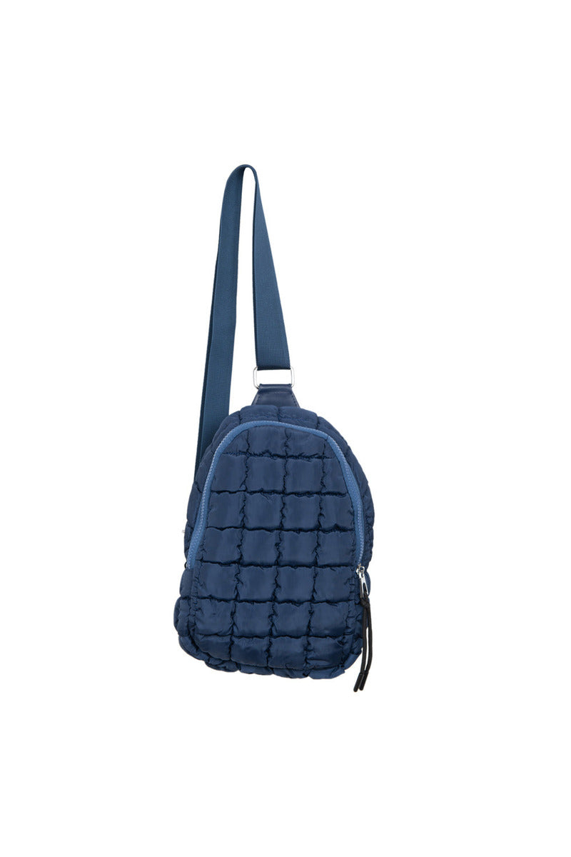 Navy Women's Quilted Sling Bag