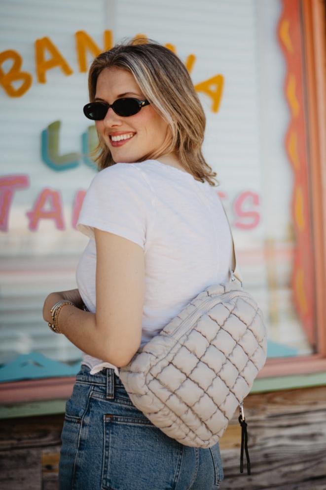 Quilted sling bag sale