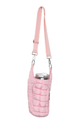 Light Pink Puffer Water Bottle Carrier Bag