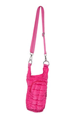 Hot Pink Quilted Water Bottle Carrier Bag