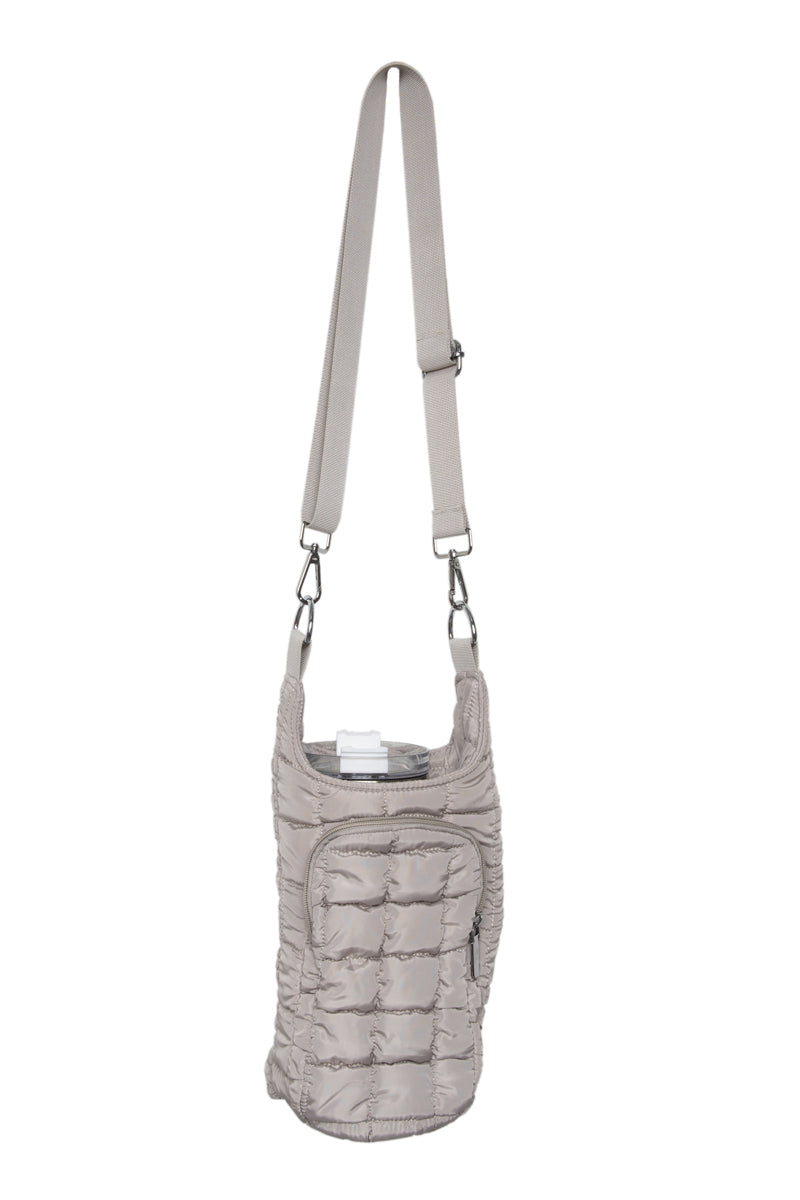 Sand Quilted Water Bottle Sling Bag - Katydid.com