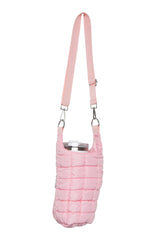 Light Pink Puffer Water Bottle Carrier Bag