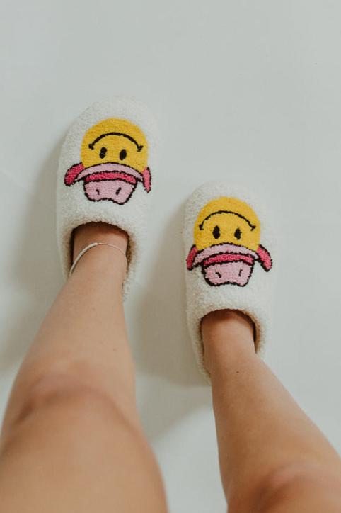 Cowgirl Smiley Face Slippers