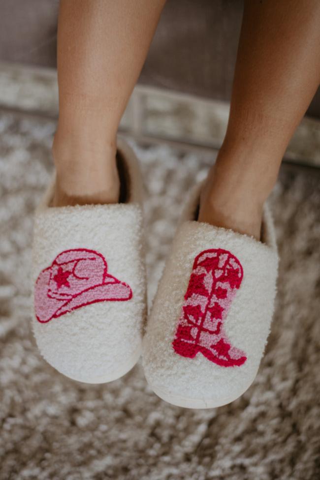 Boot and Cowgirl Hat Slippers