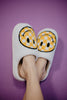 Yellow Checkered Happy Face Slippers