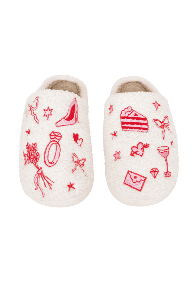 Wedding Doodles Ladies Slippers