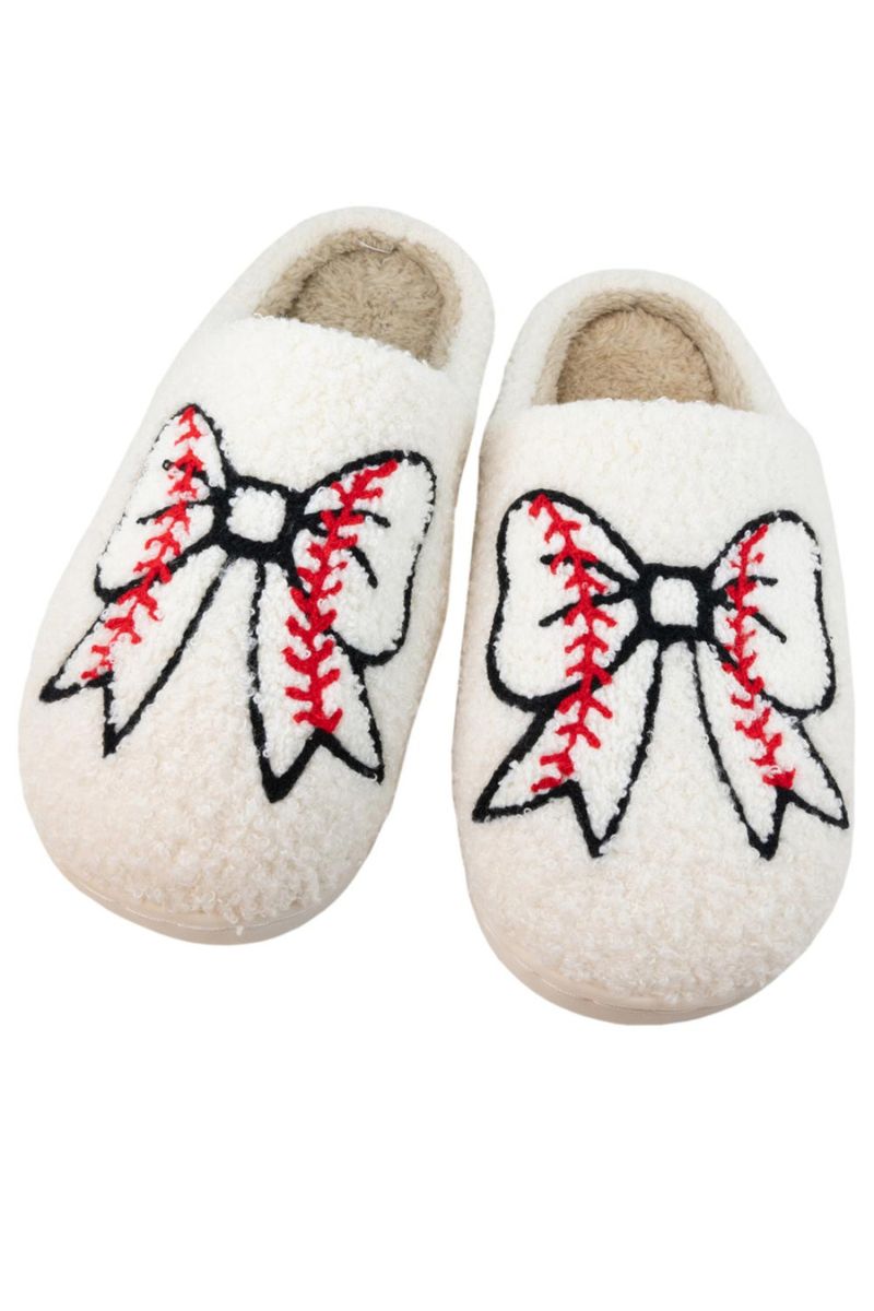 Baseball Bow Women's Slippers - Katydid.com