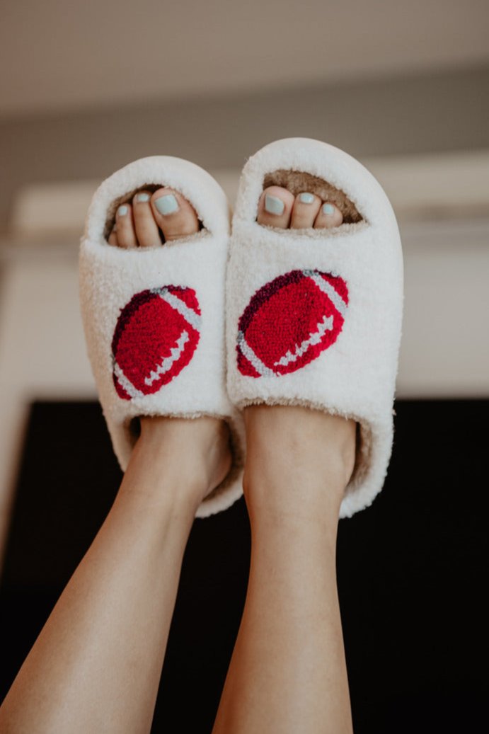 Football Fuzzy Open Toed Slippers