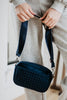 Navy Small Woven Crossbody Bag