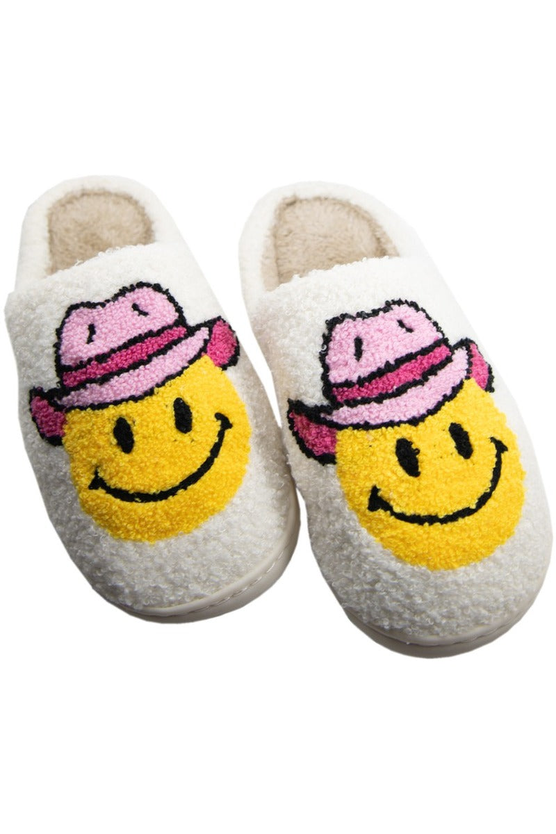 Pink Cowgirl Hat Fuzzy Slippers - Katydid.com