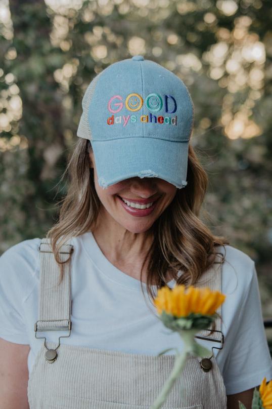 Good Days Ahead Denim Trucker Hat