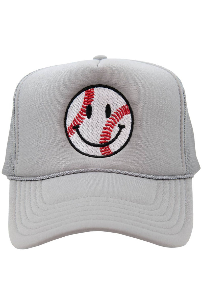 Baseball Happy Face Foam Women's Hat - Katydid.com