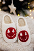 Red Christmas Tree Eyes Happy Face House Slippers