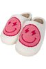 Hot Pink and White Lightning Happy Slippers