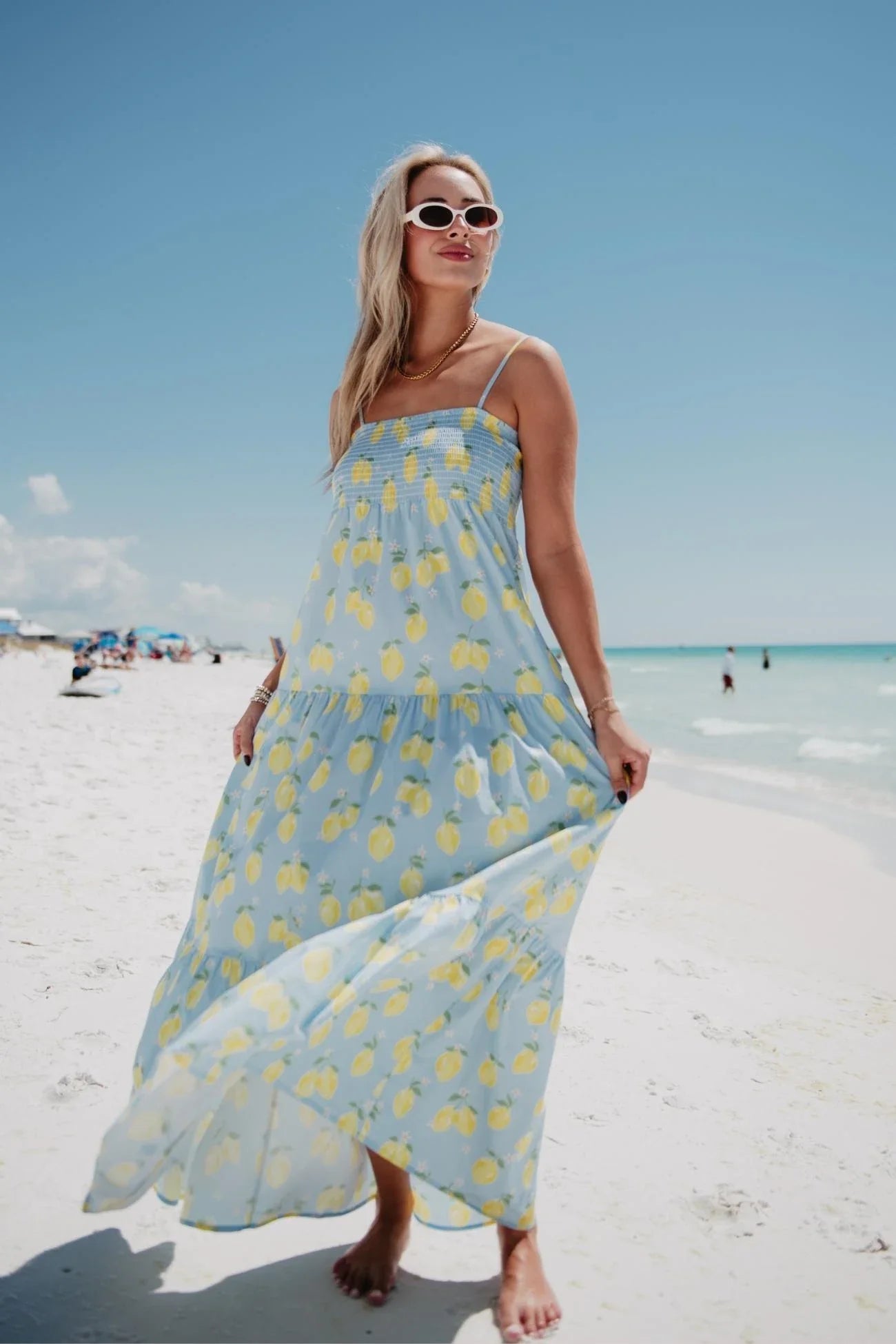 Zesty Lemons Cute Summer Maxi Dress - Katydid.com
