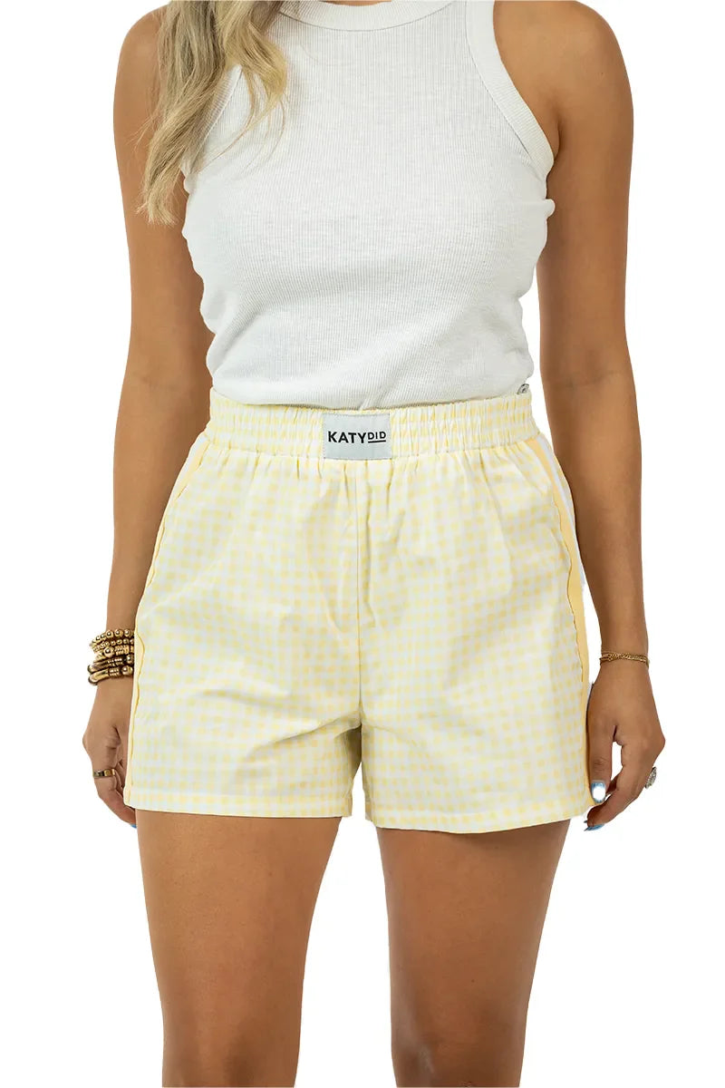 Yellow Plaid Boxer Shorts - Katydid.com
