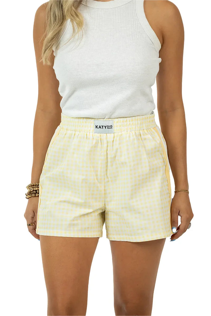 Yellow Plaid Boxer Shorts - Katydid.com