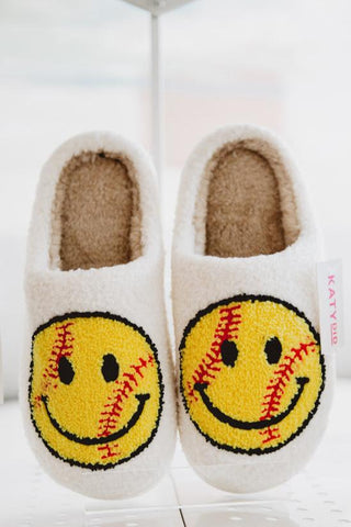 Hot Pink Star Eyed Happy Face Women Slippers