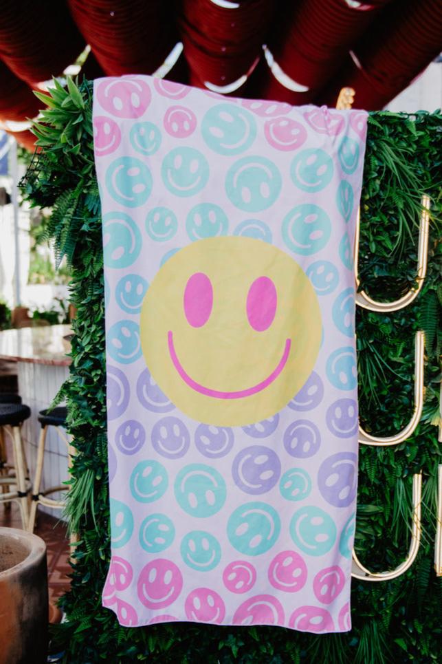 Pastel Happy Face Reversible Quick Dry Towels
