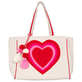 Beating Heart Chenille Tote Bag for Women