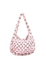 Black & Pink Mini Coquette Bows Quited Hobo Tote Bag