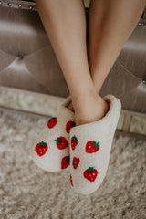 Strawberry Fuzzy Slippers for Women