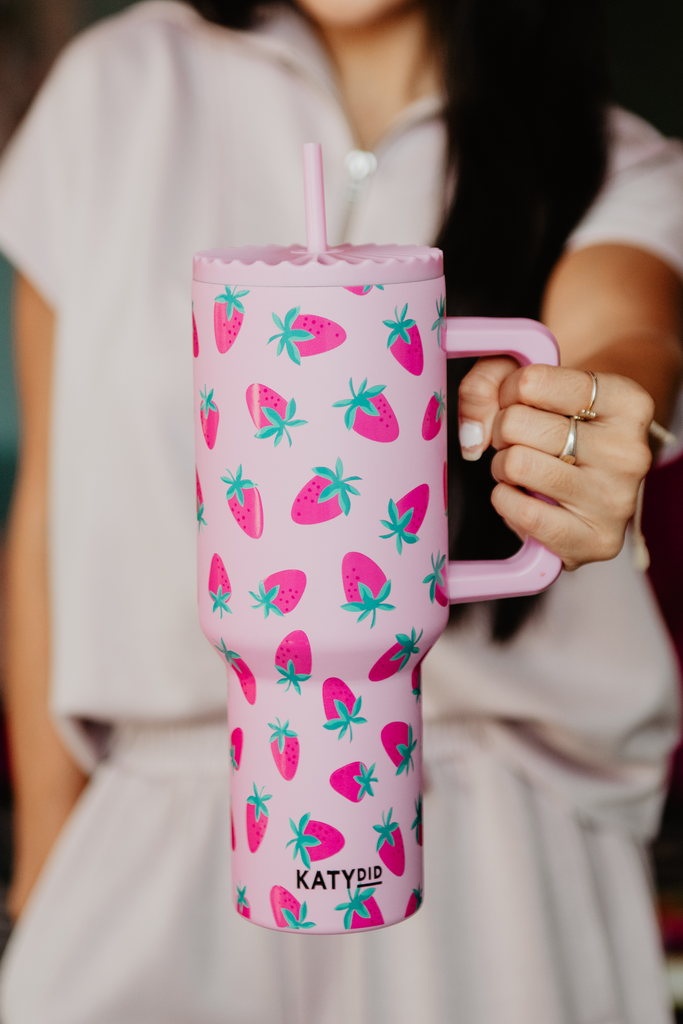 Subtle Strawberry 38 Oz Tumbler Cup