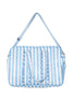 Blue Stripe Ruffle Weekend Bag Women - Katydid.com