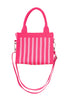 Hot Pink Striped Structured Mini Tote - Katydid.com