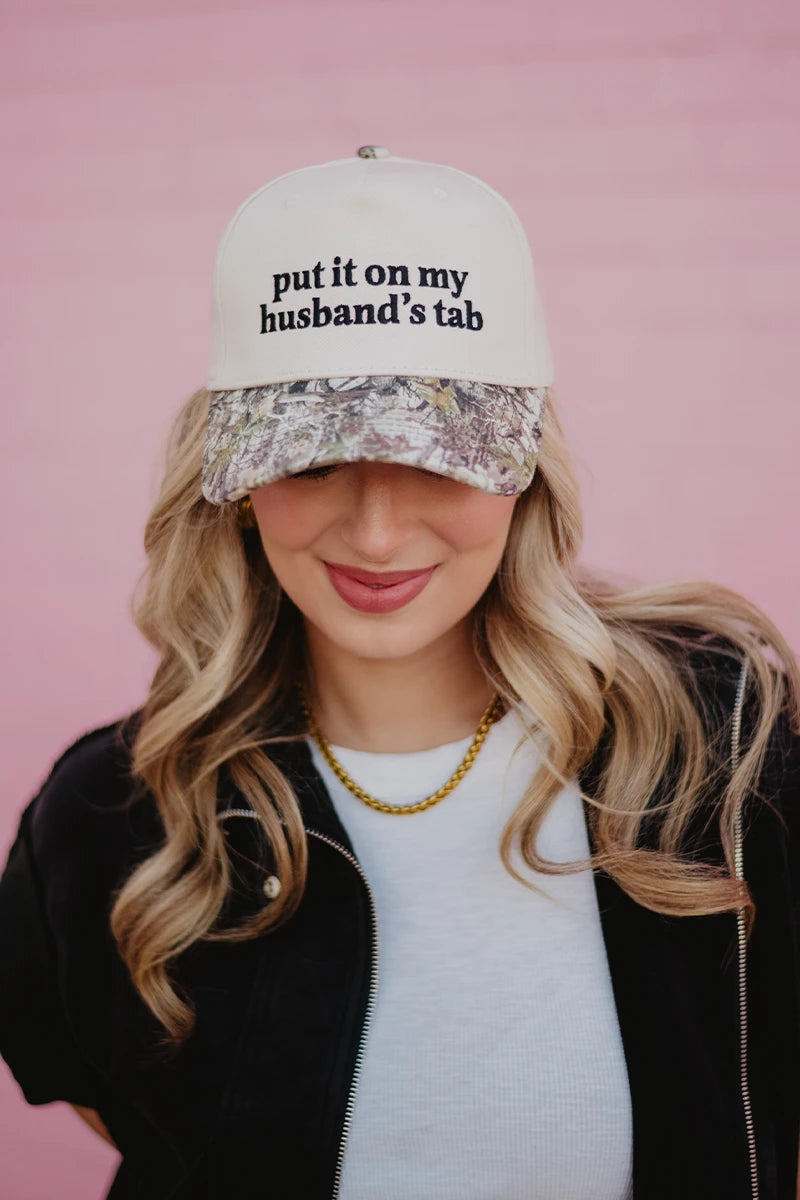 Put It On My Husband's Tab Two-Toned Vintage Hat